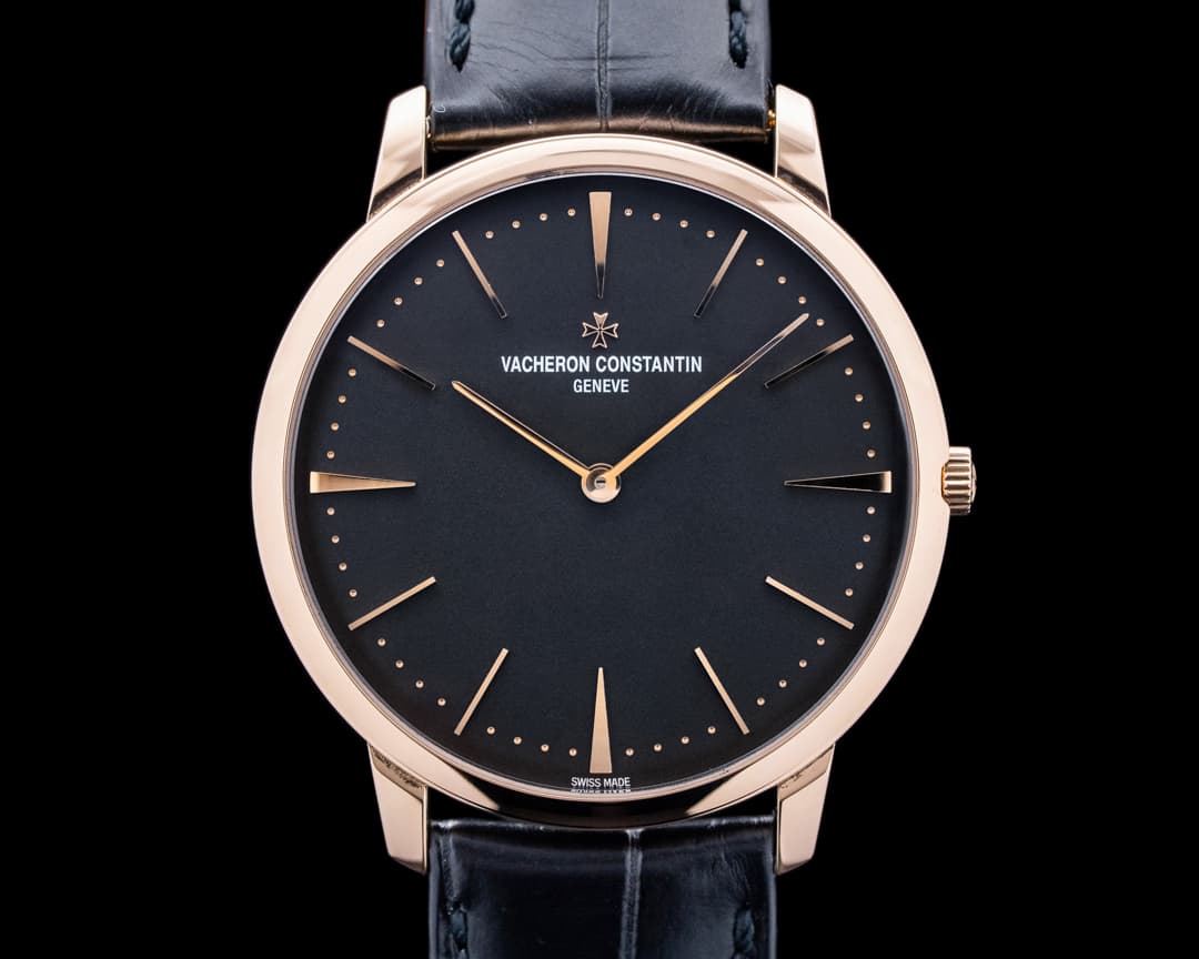 Vacheron Constantin 81180 Patrimony Contemporaine Manual 18K Pink Gold Black Dial