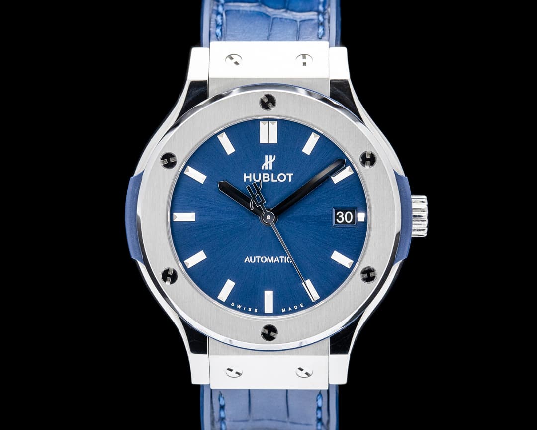 Hublot Classic Fusion 38mm Titanium Blue Dial