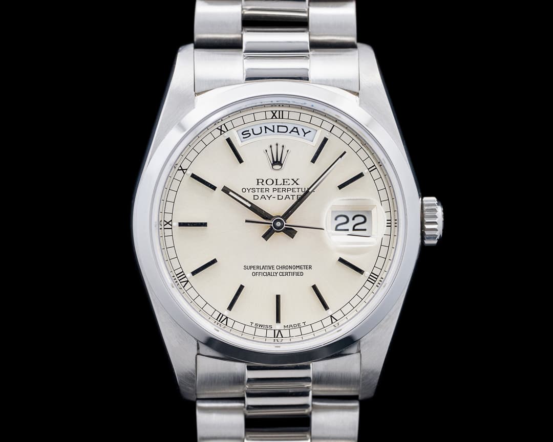 Image of Rolex 18206 DayDate Platinum Silver Dial