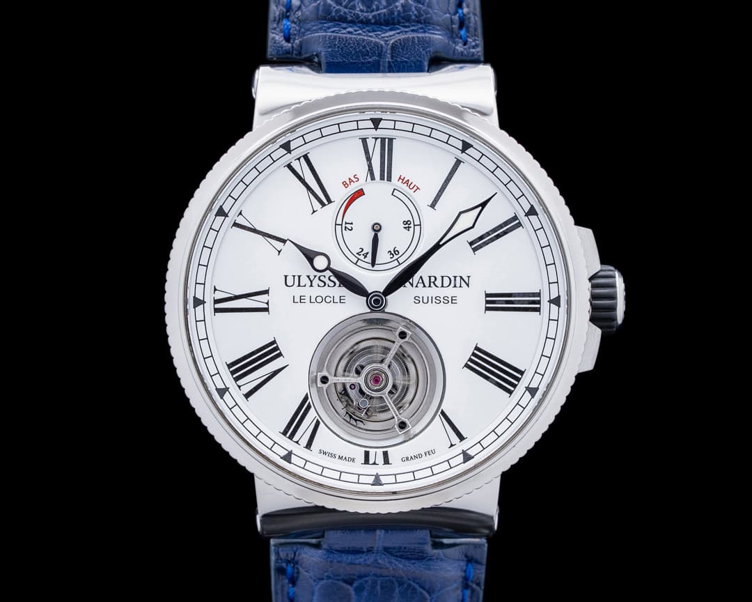 Ulysse Nardin 1283-181/E0 Marine Tourbillon SS White Enamel Dial