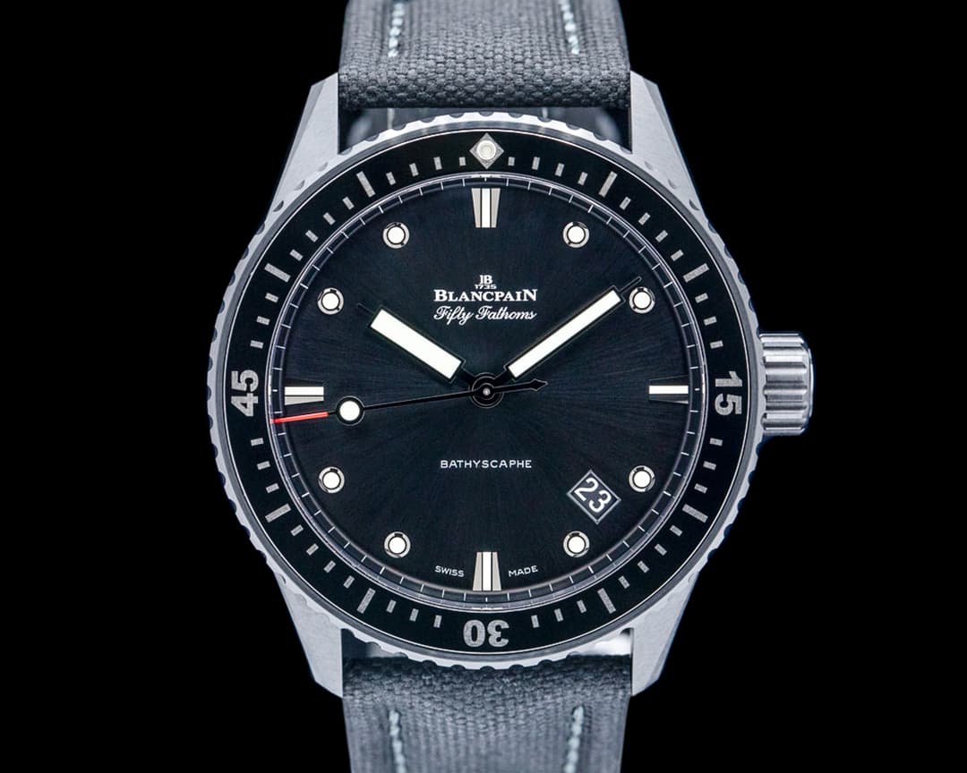 Image of Blancpain Fifty Fathoms Bathyscaphe Ceramic Black Sunburst Dial