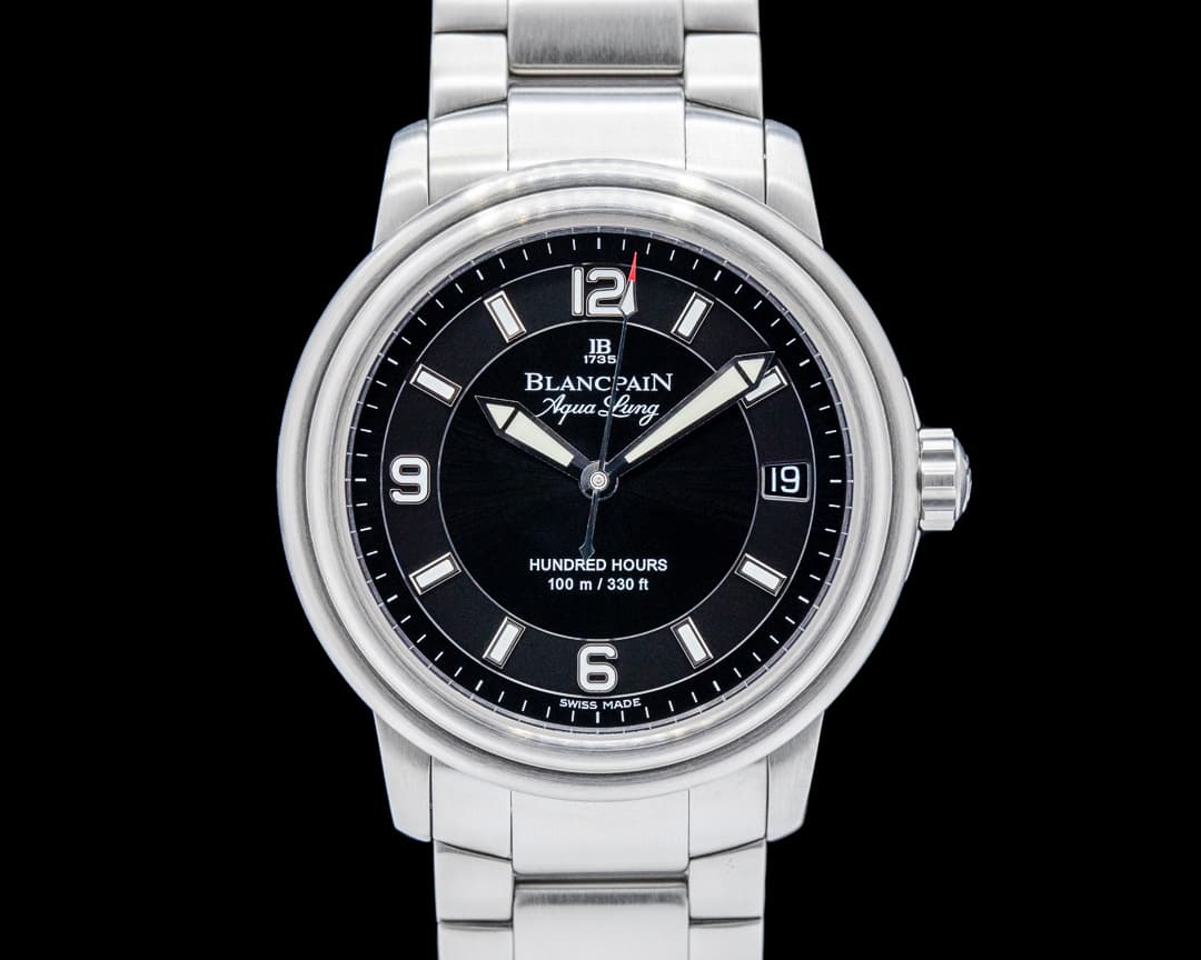 Image of Blancpain Leman Aqua Lung UltraSlim SS Black Dial