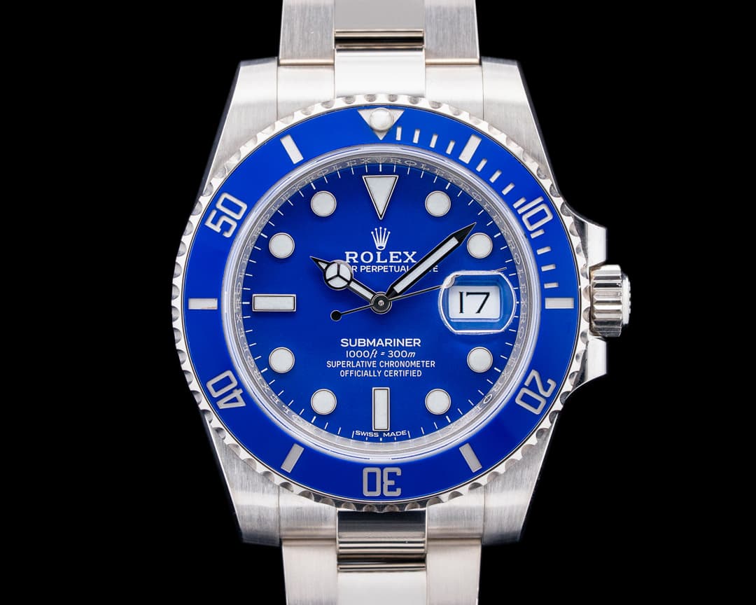 Rolex 116619LB Submariner Date "Smurf" 18K White Gold Blue Dial