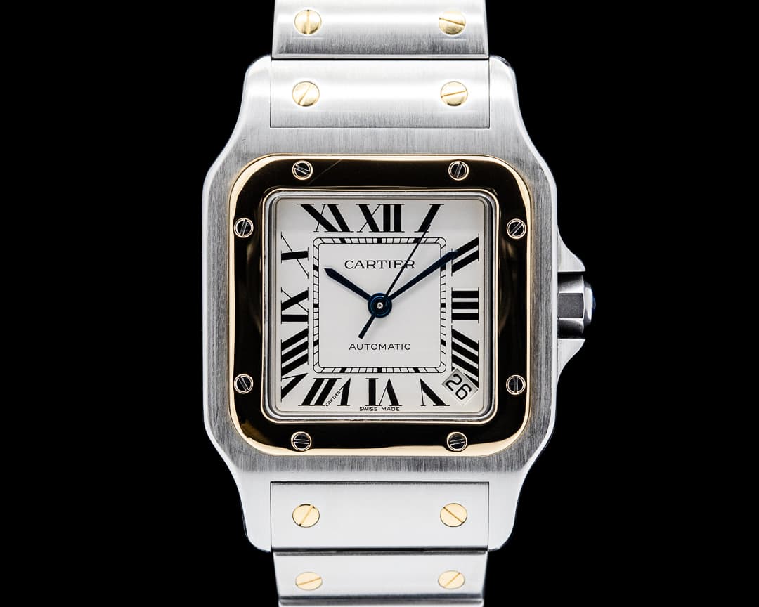 Image of Cartier Santos Galbee XL 18K YG / SS Silver Dial