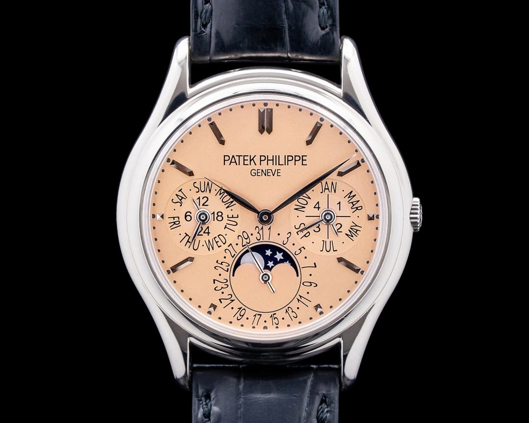 Patek Philippe 3940G-029 Perpetual Calendar 18K White Gold Salmon Dial RARE