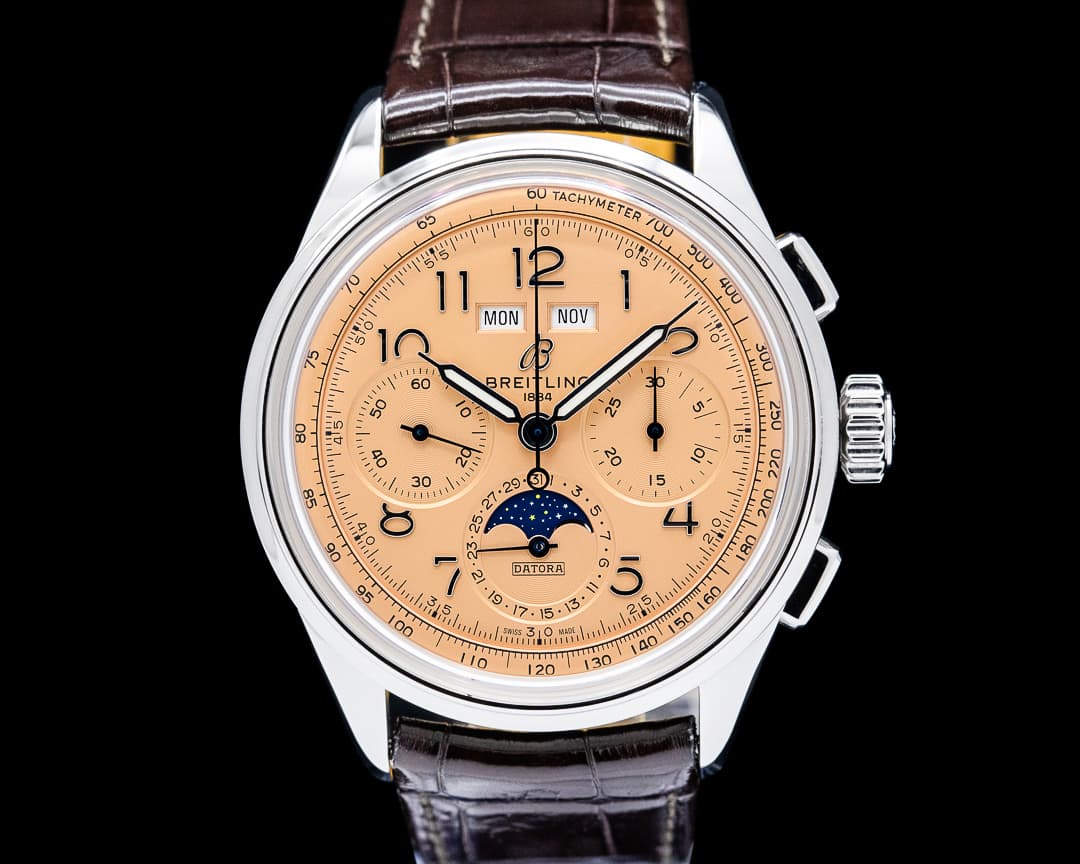 Breitling AB2510201K1P1 Premier B25 Datora 42 SS Salmon Dial