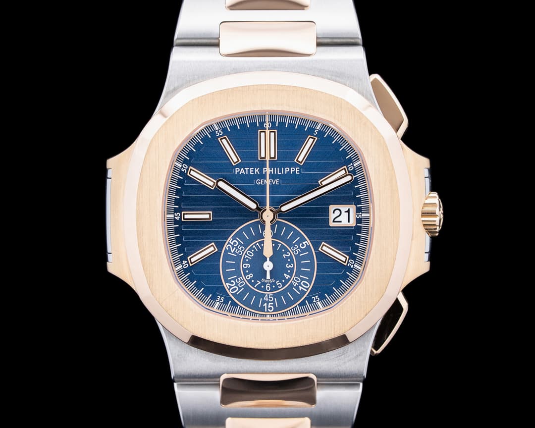 Patek Philippe 5980/1AR Nautilus SS / 18K Rose Gold Blue Dial