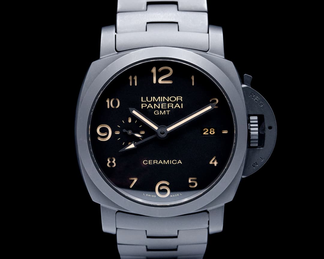 Panerai PAM00438 Luminor 1950 3 Days GMT Tuttonero Ceramic Black Dial LIMITED