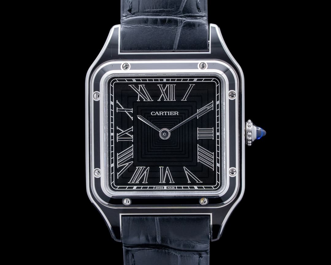 Cartier WSSA0046 Santos Dumont SS Black Lacquer Dial 2025