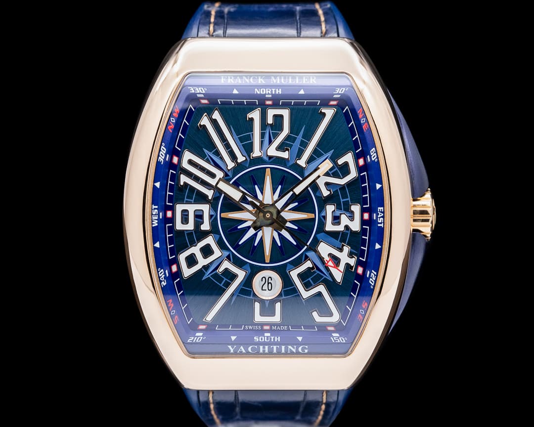 Franck Muller Vanguard Yachting 18K Rose Gold Blue Dial