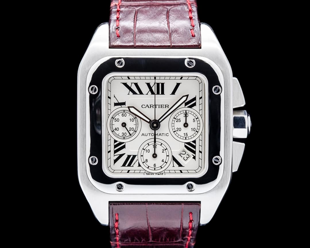 Cartier W20090X8 Santos 100 XL SS Silver Dial