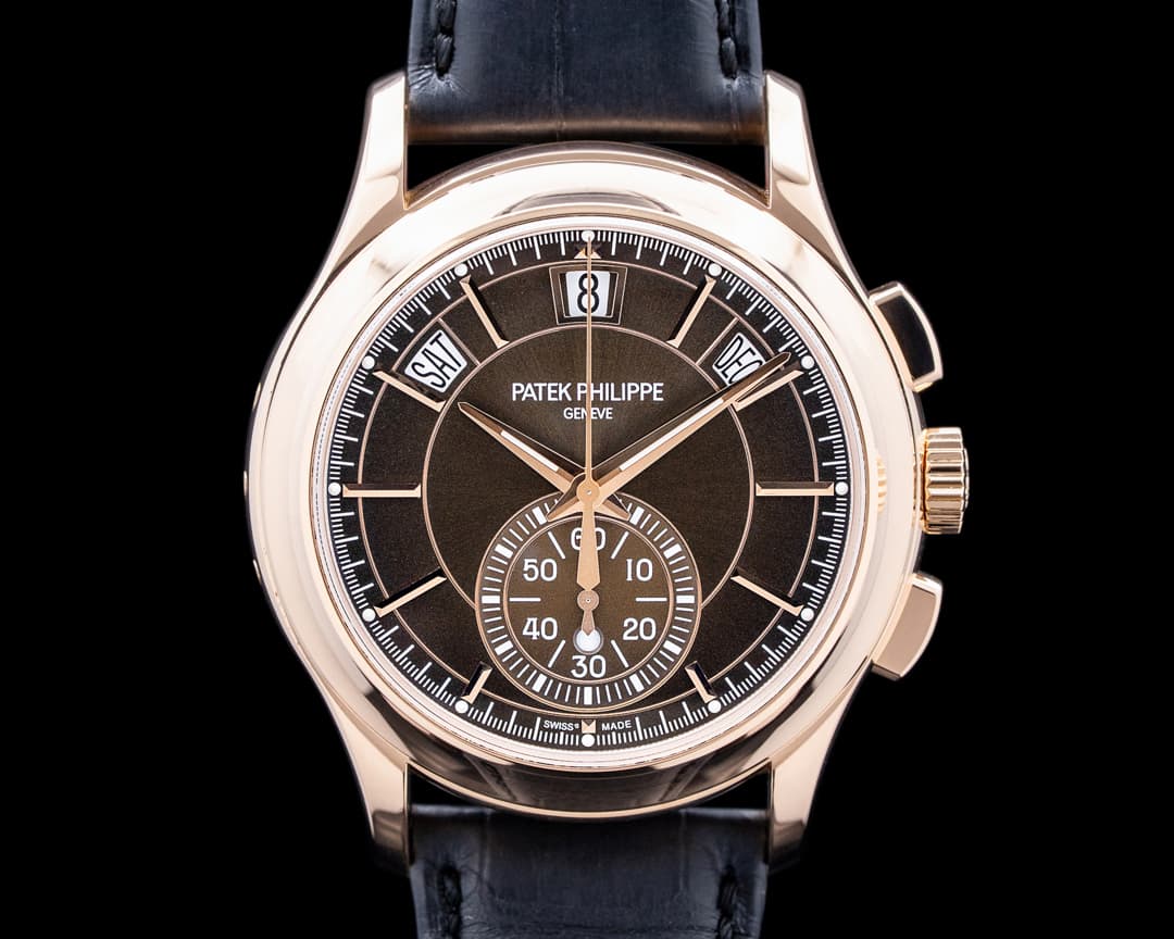 Patek Philippe 5905R Annual Calendar Flyback Chronograph 18K Rose Gold Brown Dial