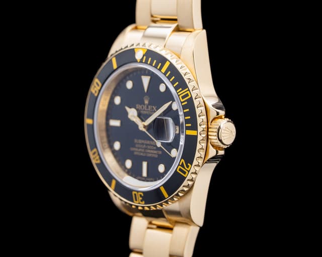 Rolex 16618 Submariner Date 18K Yellow Gold Black Dial Circa. 2006 ...