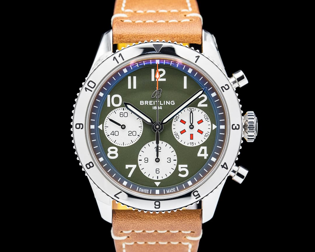 Breitling A23380 Classic AVI Chronograph 42 SS Green Dial