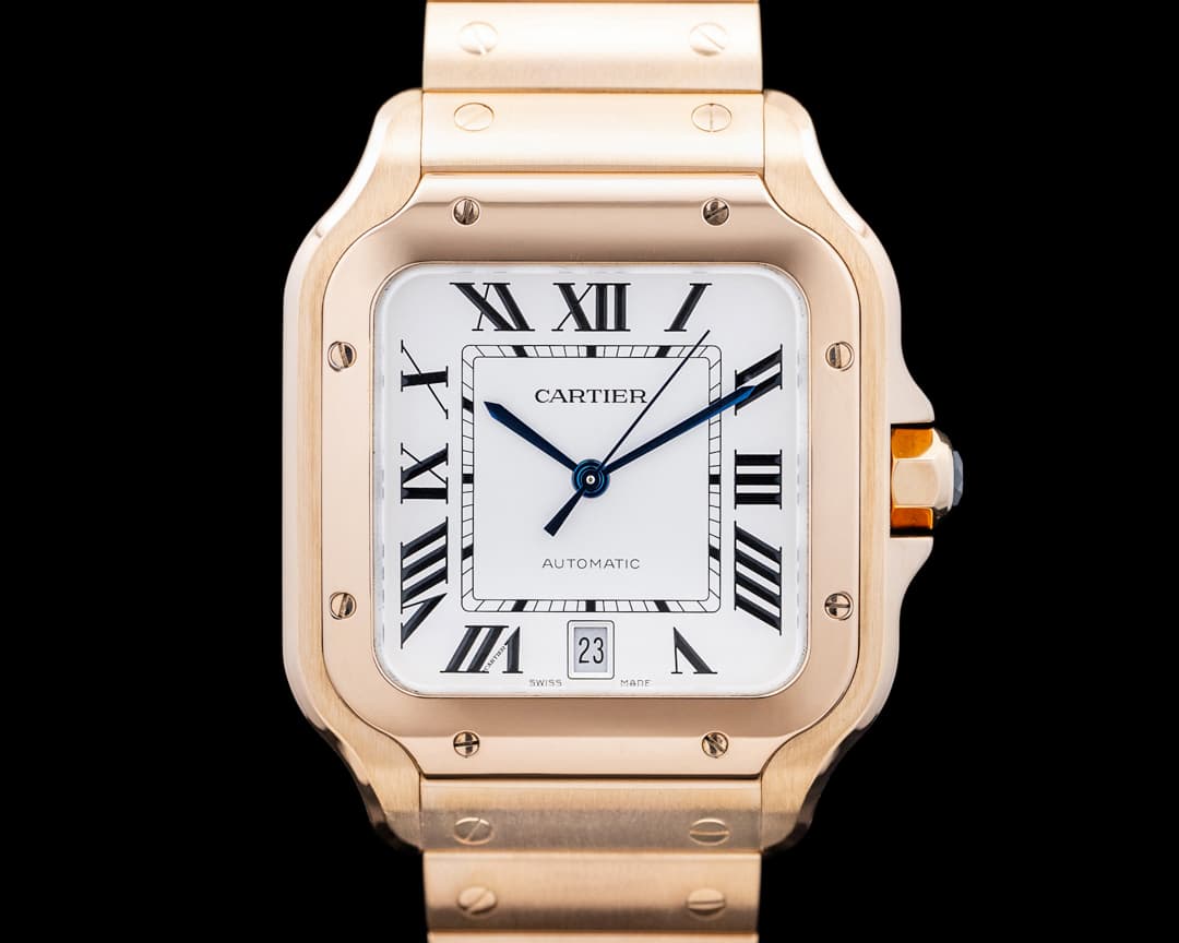 Image of Cartier WGSA0031 Santos de Cartier 18K Rose Gold Silver Dial 2025
