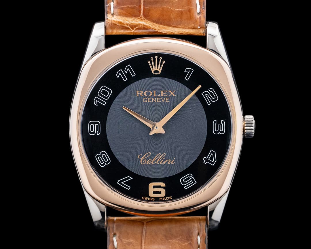 Image of Rolex 4233/9BIC Cellini Danaos 18K WG / 18K RG Black Arabic Dial