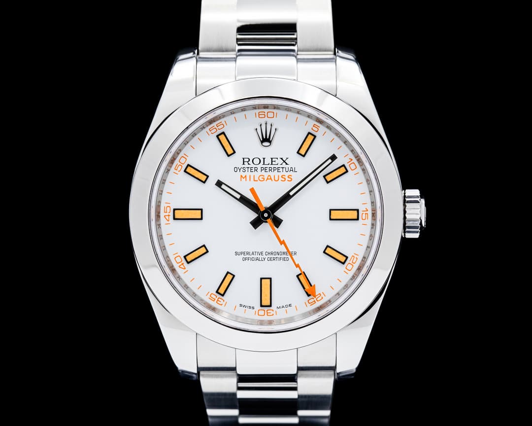 Image of Rolex 116400 Milgauss SS White Dial