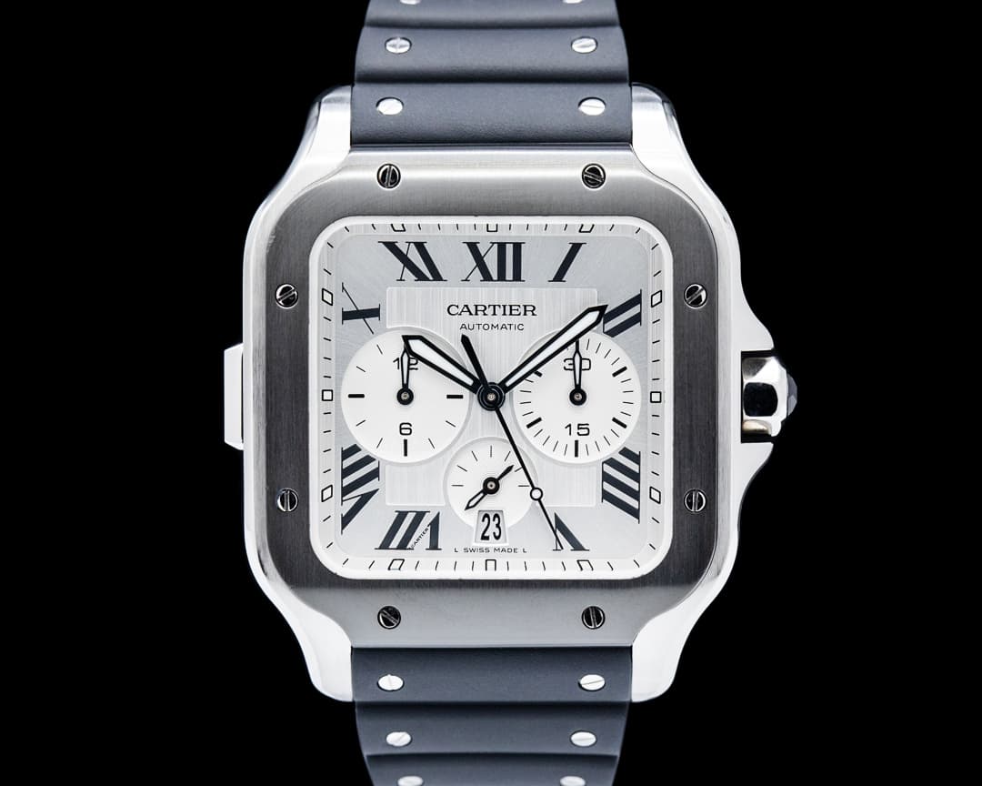 Cartier WSSA0017 Santos de Cartier Chronograph SS Silver Dial 2025
