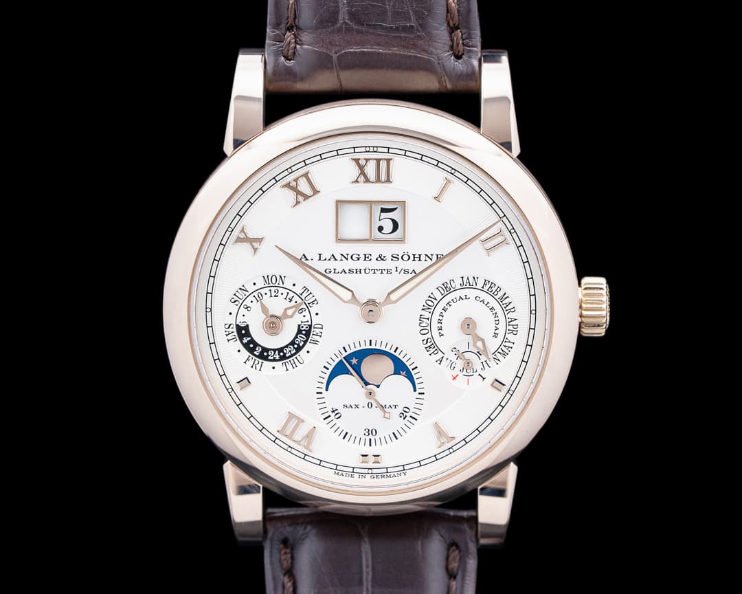 A. Lange and Sohne 310.050E Langematik Perpetual 18K Honey Gold Silver Dial LIMITED