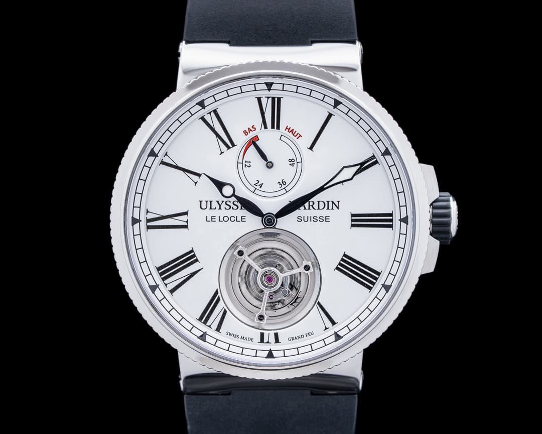 Image of Ulysse Nardin 1283181/E0 Marine Tourbillon SS White Enamel Dial