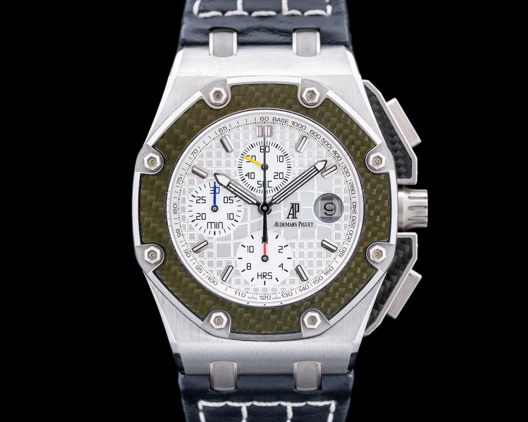 Image of Audemars Piguet Royal Oak Offshore "Juan Pablo Montoya" Titanium Silver Dial LIMITED