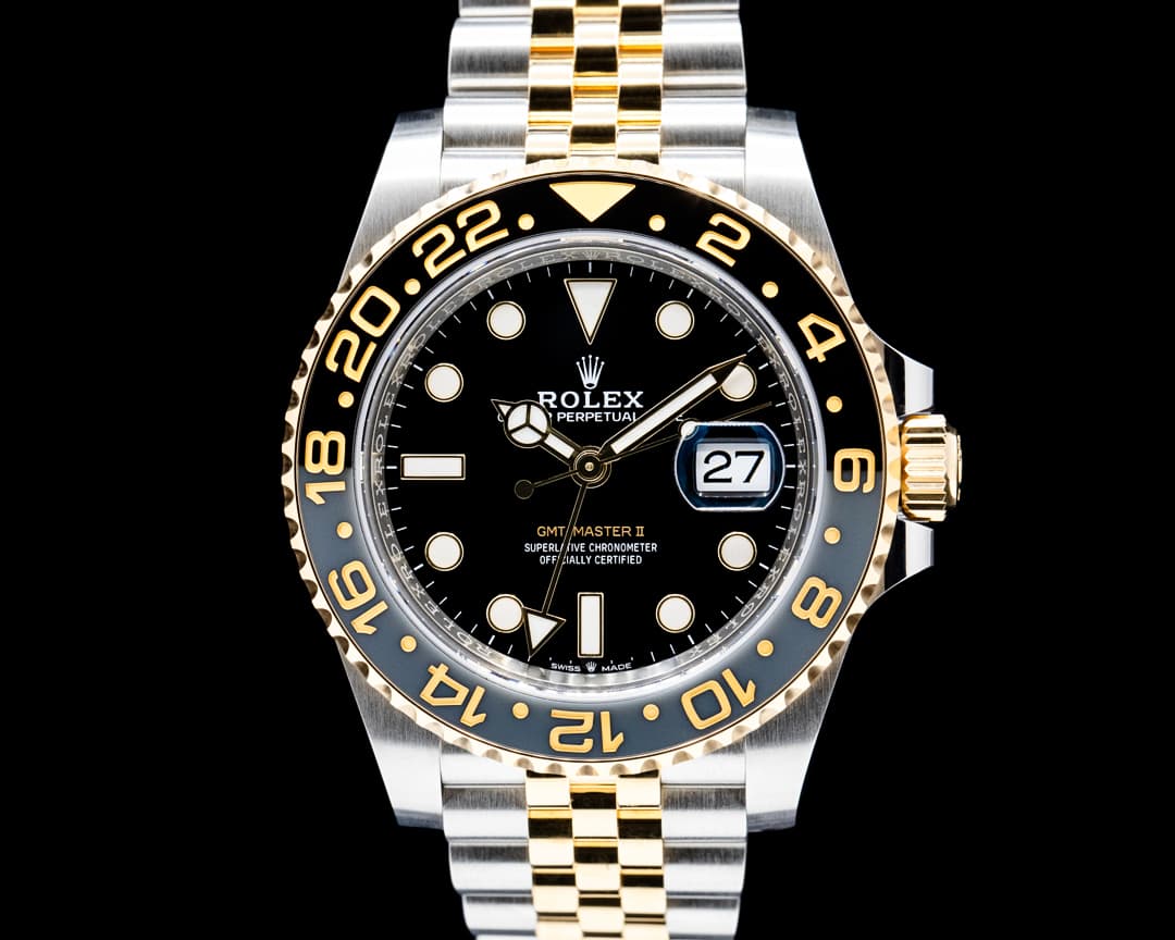Image of Rolex 126713GRNR GMT Master II SS / 18K Yellow Gold Black Dial