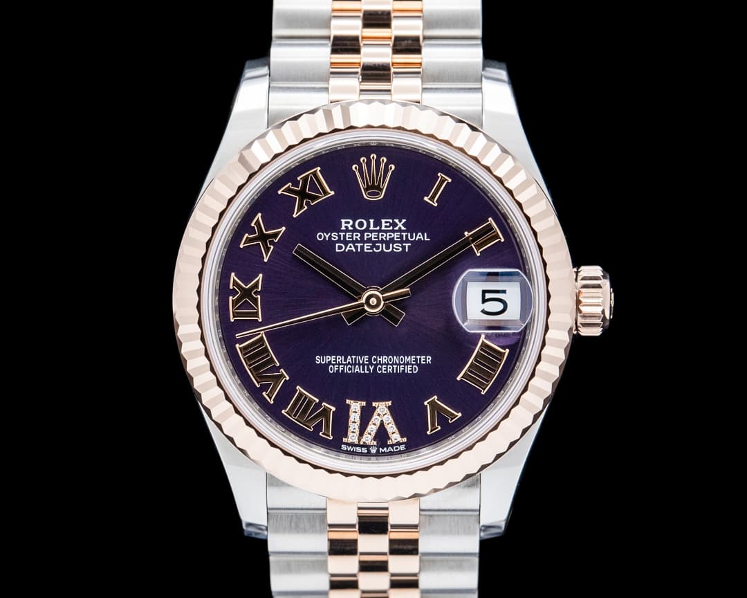 Rolex 278271 Datejust Jubilee 31 SS / 18K RG Purple Roman Dial 2025
