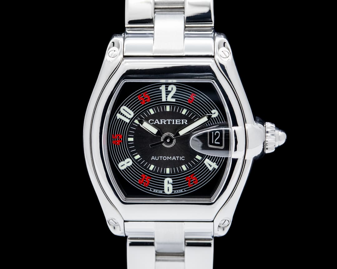 Image of Cartier W62002V3 Roadster SS Black Las Vegas Roulette Dial