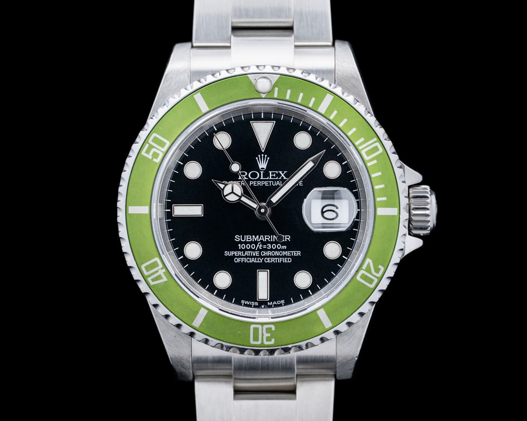 Rolex 16610LV Kermit Submariner Date SS Black Dial Circa. 2003