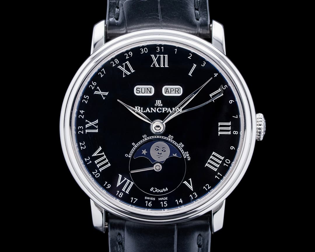 Image of Blancpain Villeret Quantieme Complet 8 Jours Platinum Black Dial LIMITED