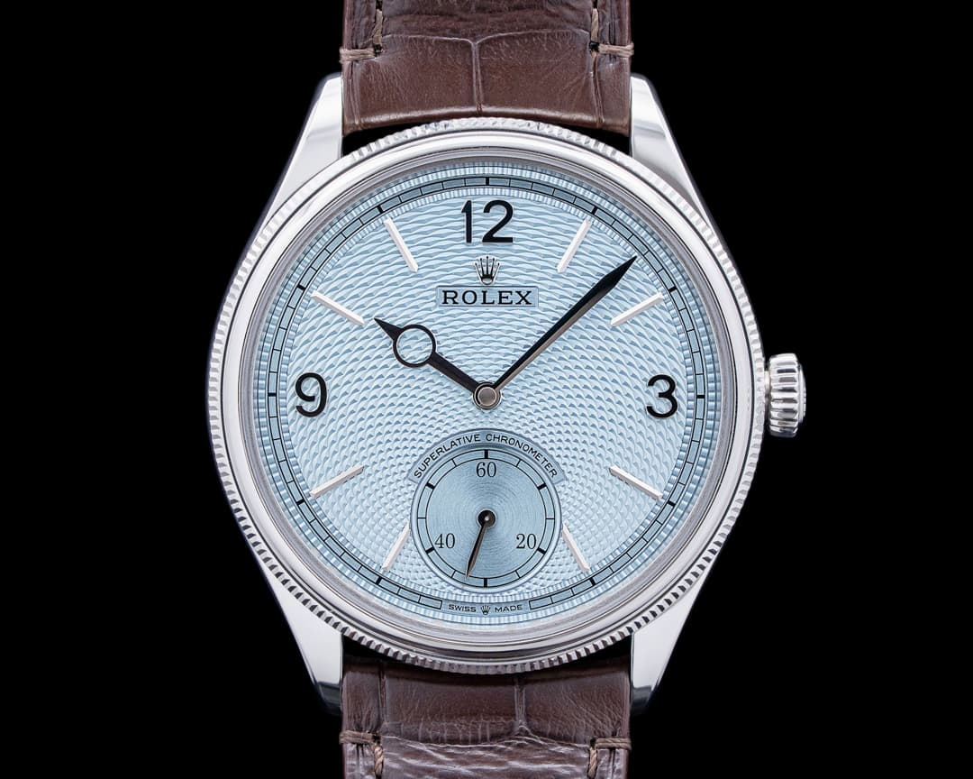 Image of Rolex 52506 1908 Platinum Ice Blue Guilloche Dial 2025