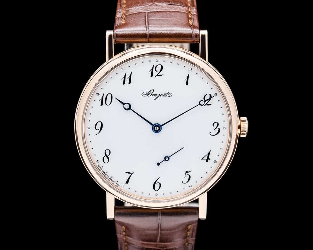 Image of Breguet 7147BR Classique 18K Rose Gold White Grand Feu Enamel Dial