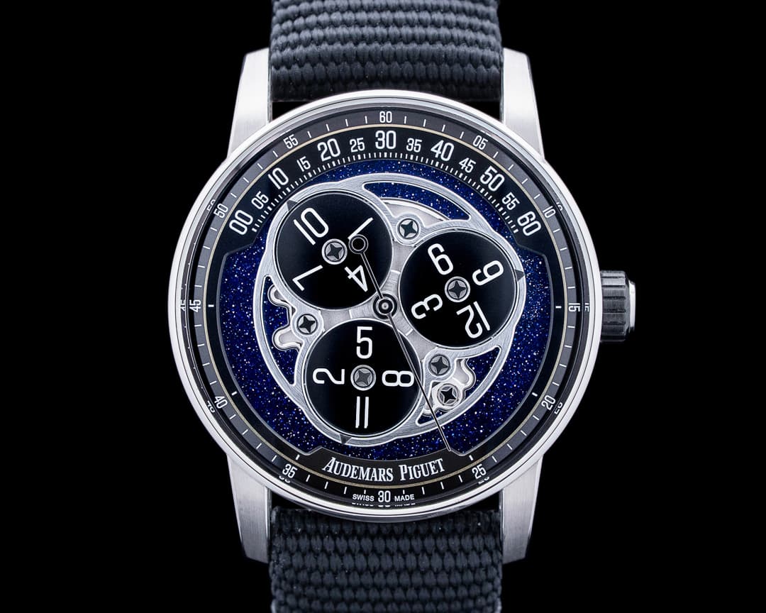 Image of Audemars Piguet 15212NB Code 11:59 Starwheel 18K White Gold Blue Aventurine Dial