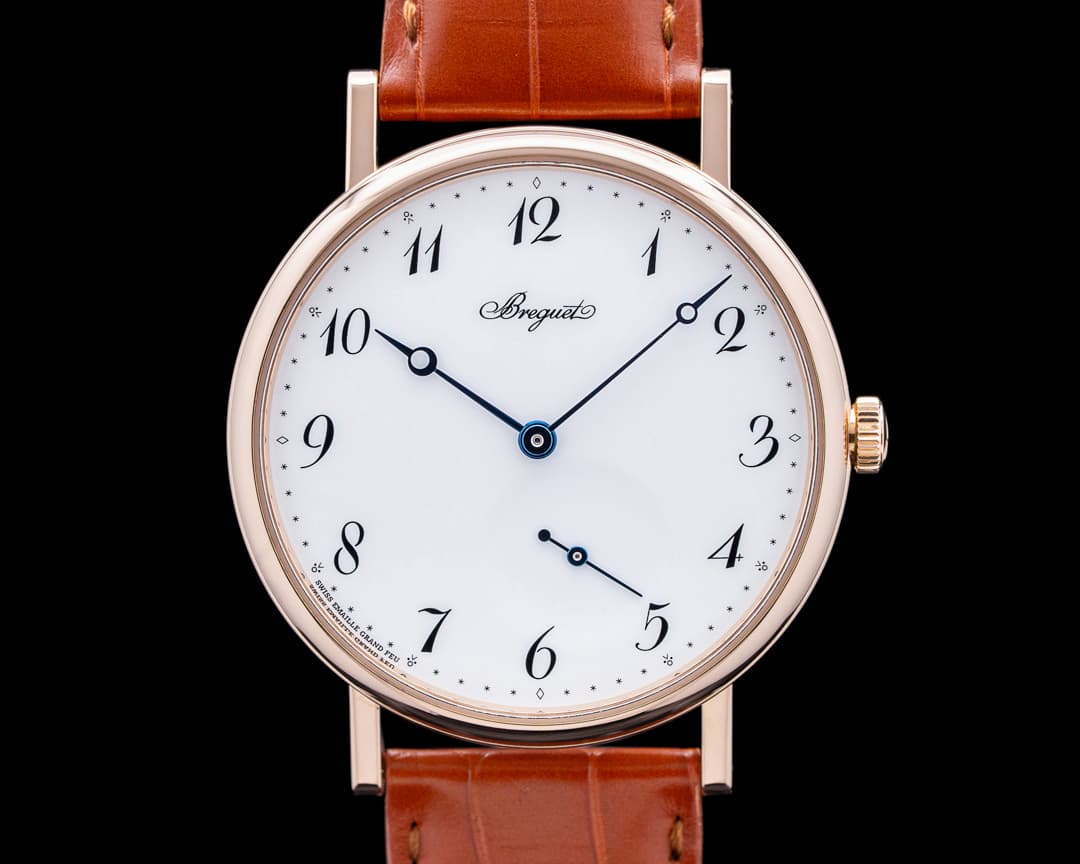 Breguet 7147BR Classique 18K Rose Gold White Grand Feu Enamel Dial