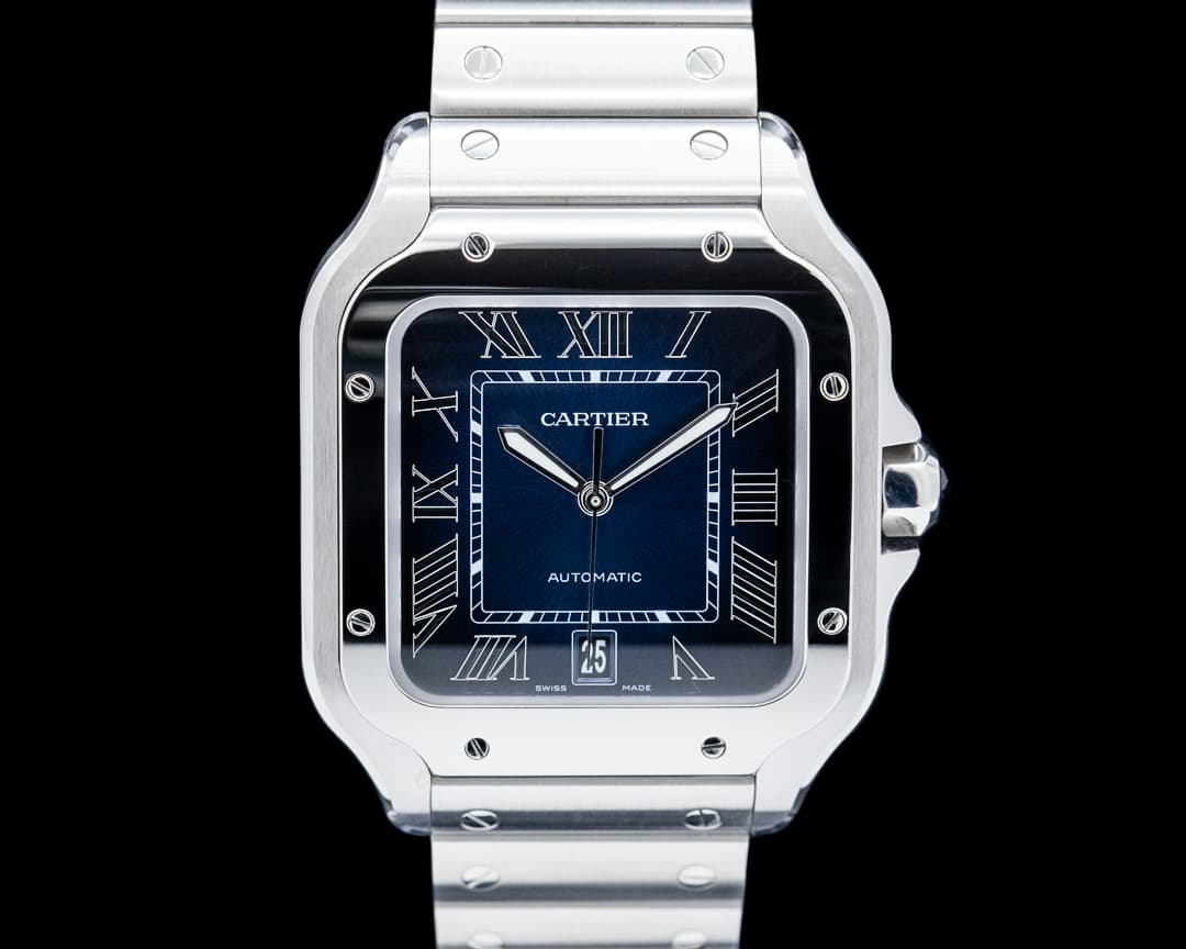Image of Cartier WSSA0030 Santos de Cartier Large SS Blue Dial