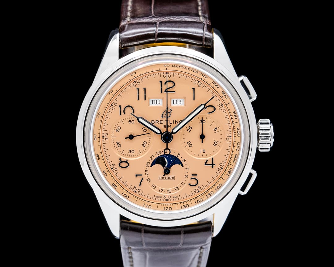 Image of Breitling AB2510 Premier B25 Datora 42MM SS Salmon Dial