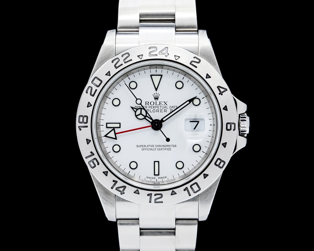 Rolex 16570 Explorer II SS White Dial