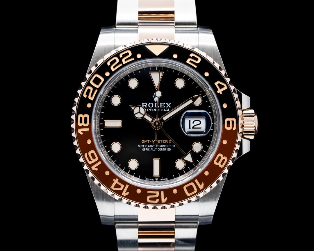 Rolex 126711CHNR GMT-Master II "Root Beer" 18K Everose Gold / SS Black Dial