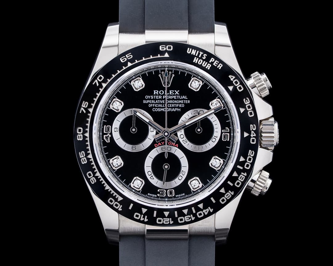 Image of Rolex 116519LN Daytona 18K White Gold Black Diamond Dial