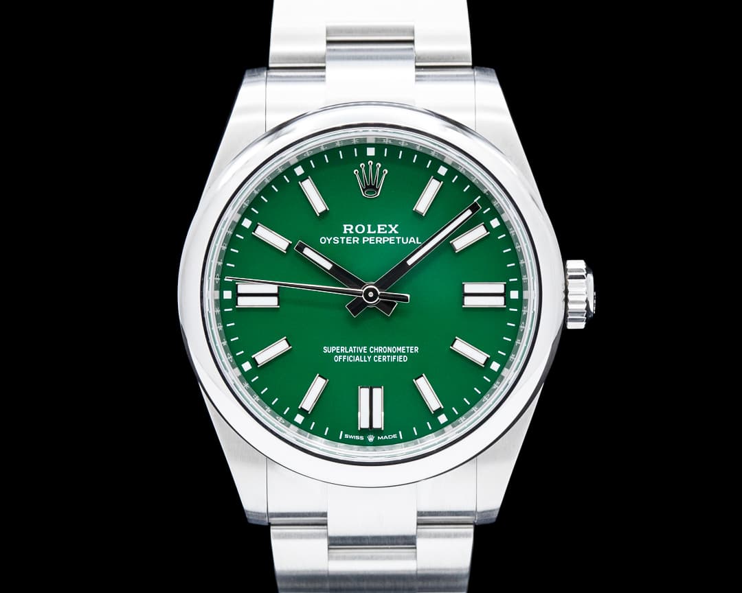 Rolex 134300 Oyster Perpetual SS Green Dial 2025
