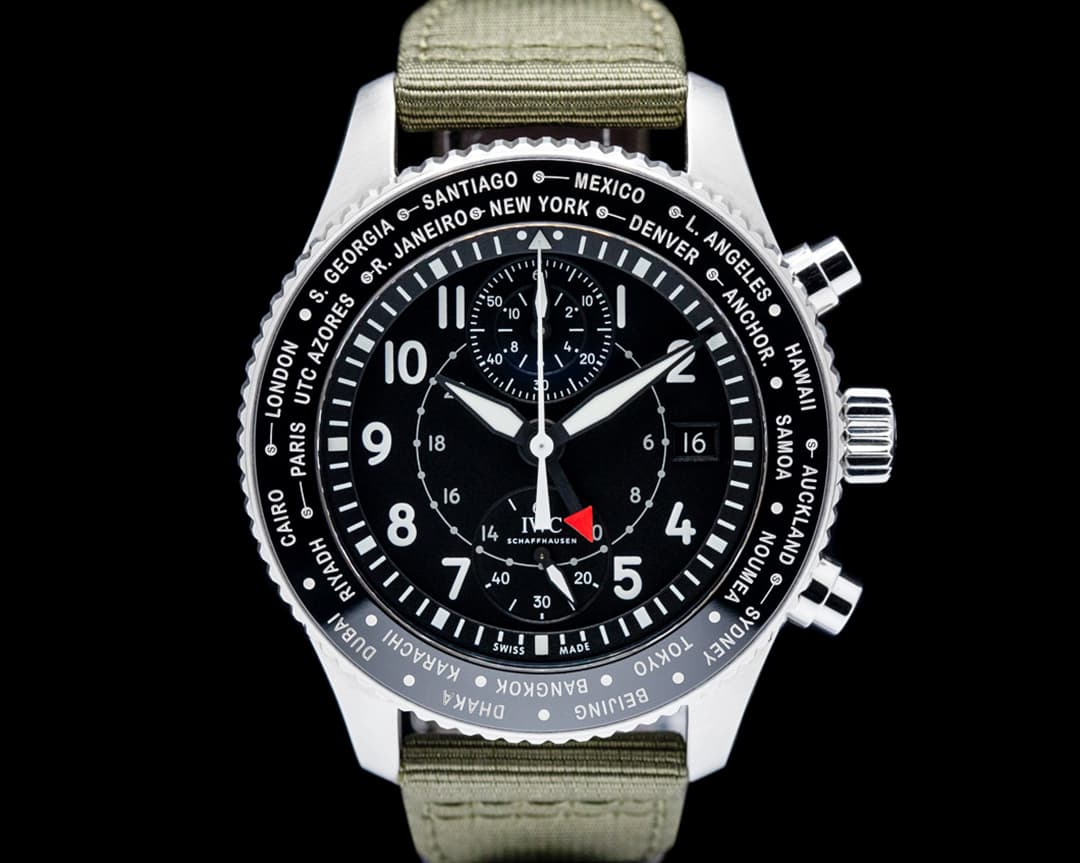Image of IWC IW395001 Pilot's Watch Timezoner Chronograph SS Black Dial