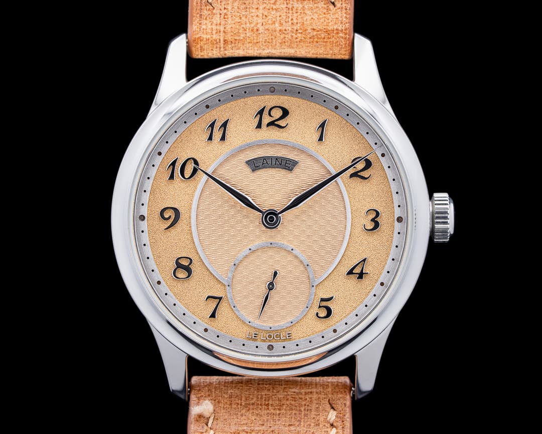 Laine Laine V38 SS Salmon Guilloche Dial