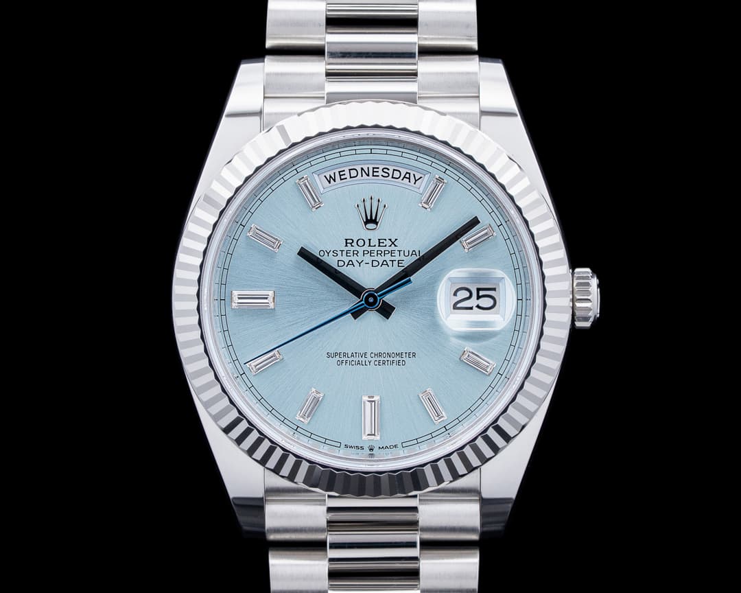 Image of Rolex 228236 Day-Date 40MM Platinum Ice Blue Diamonds Dial