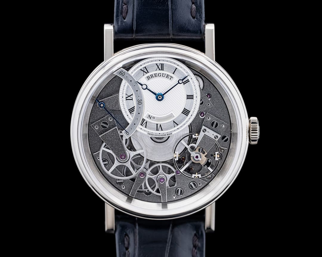 Breguet 7097BB Tradition Seconde Retrograde 18K White Gold Skeleton Dial