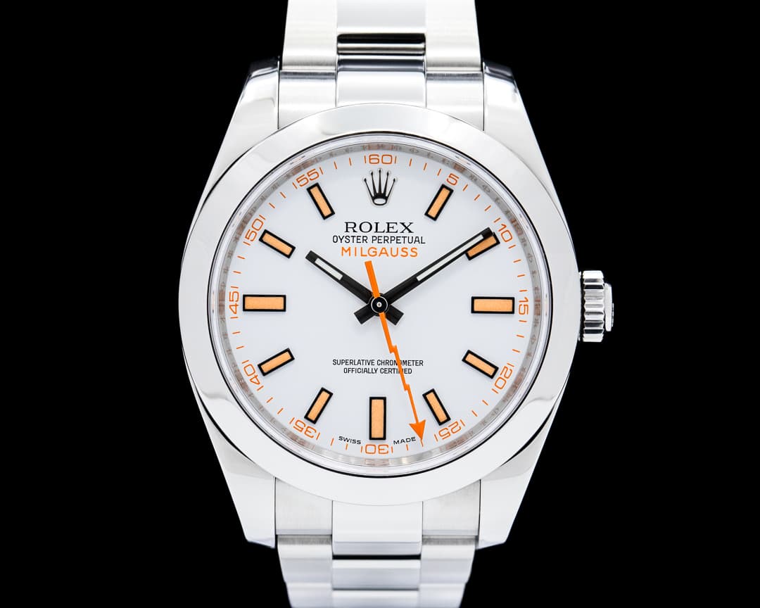 Rolex 116400 Milgauss SS White Dial