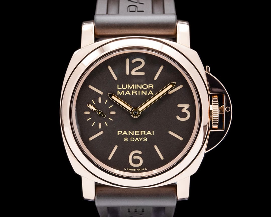 Panerai PAM00511 Luminor Marina 8 Days 18K Rose Gold Black Dial LIMITED