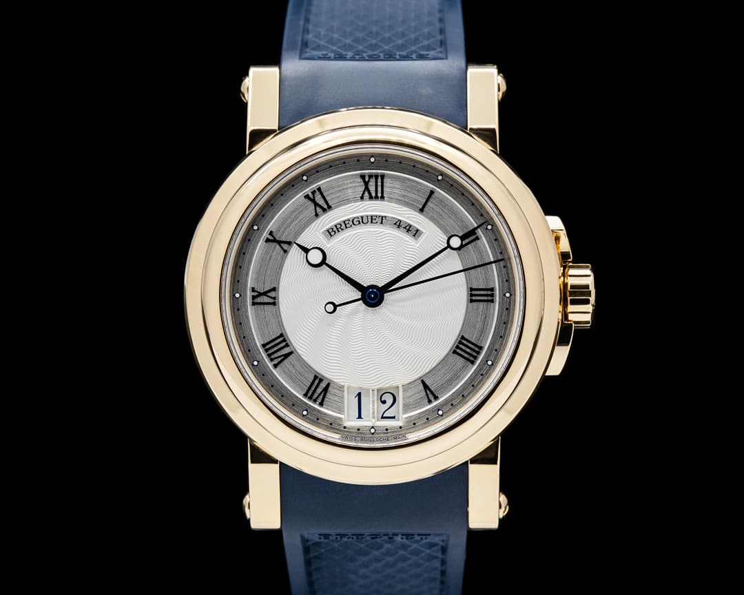 Breguet 5817BA Marine Big Date 18K Yellow Gold Silver Dial