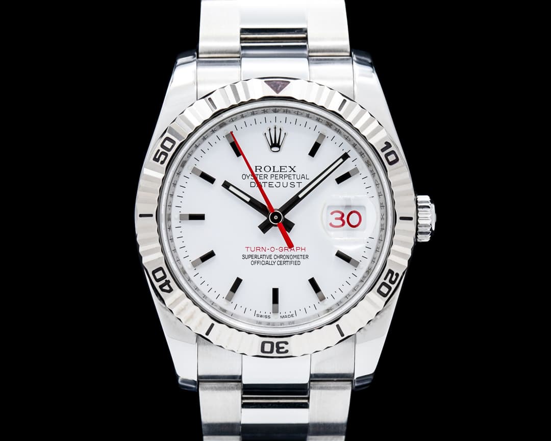 Rolex 116264 Turn-O-Graph SS White Dial