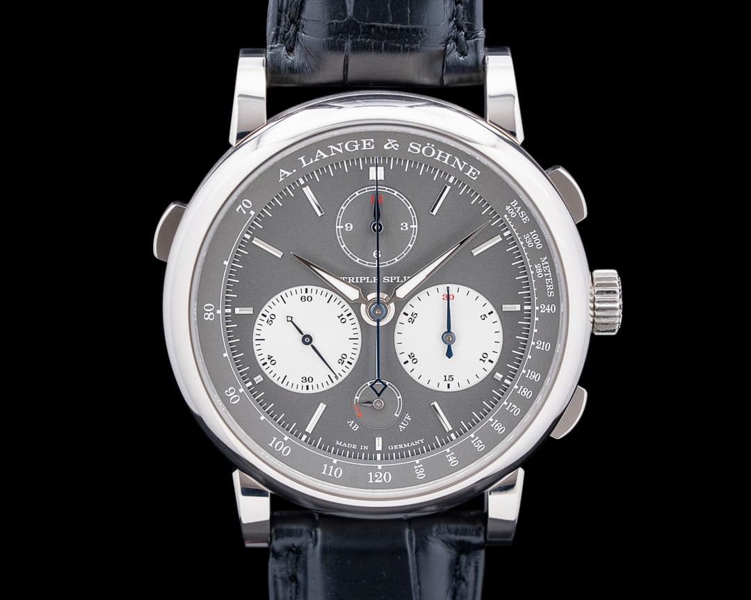 A. Lange and Sohne 424.038F Triple Split 18K White Gold Gray Dial LIMITED