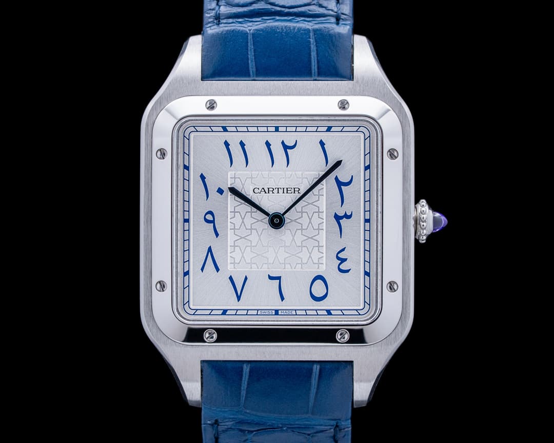 Cartier WGSA0086 Santos-Dumont XL Platinum Silver Arabic Dial